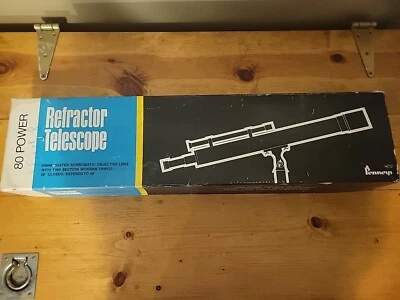 Vintage Refractor telescope 80 power  Penneys W/ Instructions  - Image 1 of 4