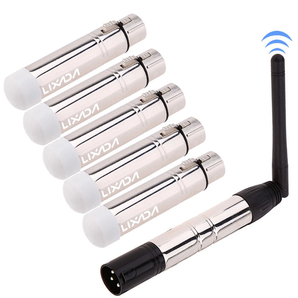Lixada 2.4G ISM DMX512 Wireless XLR Transmitter Receiver for Stage Lighting R8F3 - Image 1 of 1