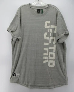 G Star Raw Shirt Men XXL Gray Pullover Graphic T Tee Streetwear Heathered Logo - Picture 1 of 13
