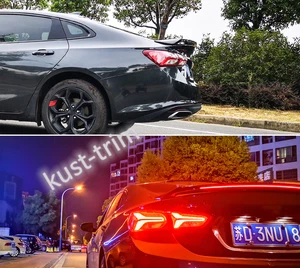For Chevrolet Malibu 2019-2022 ABS plastic Black streamer tail with lights trim - Picture 1 of 8