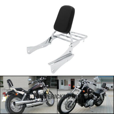 Backrest Sissy Bar Luggage Rack For Honda Shadow Spirit VT750DC 01-08 BlackWidow - Image 1 of 4