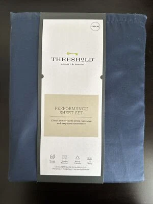 Threshold Twin XL 400 Thread Count Performance Sheet Set (Blue) - Image 1 of 2