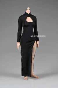 1/6 schwarz Cheongsam langes Kleid Kleidung für 12" weibliche PH TBL Actionfigur Körper - Bild 1 von 5