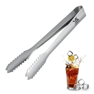 MSY BIGSUNNY 7 inches Ice Tongs for Ice Bucket, Stainless Steel Ice Tongs - Picture 1 of 5