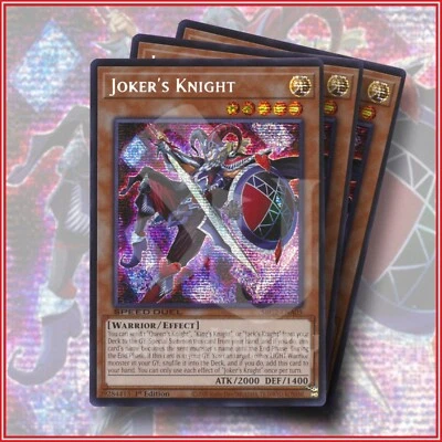YuGiOh JOKER'S KNIGHT SBC2-ENA05 Prismatic Secret Rare x3 | 1st Ed Battle City - Image 1 of 2