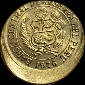 1976 Peru 1/2 Sol 25% Off Center Error. Uncirculated . Extremely Rare Error  - Picture 1 of 2