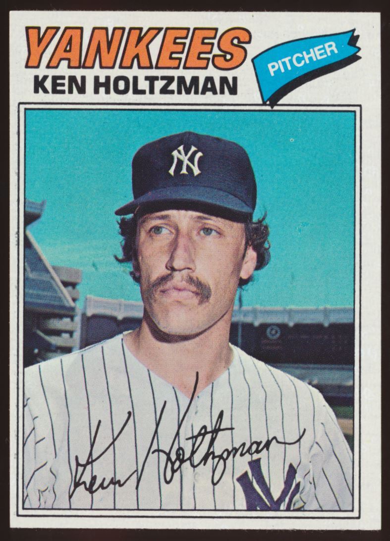 1977 Topps Burger King #8 Ken Holtzman, New York Yankees.