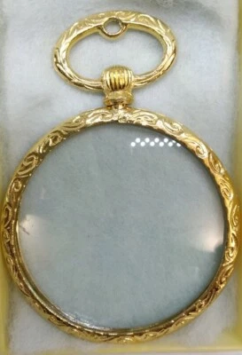 LENTE INGRANDIMENTO DA BORSETTA, MONTATURA DORATA,VINTAGE CM 6,5 X 4,5 - Immagine 1 di 2