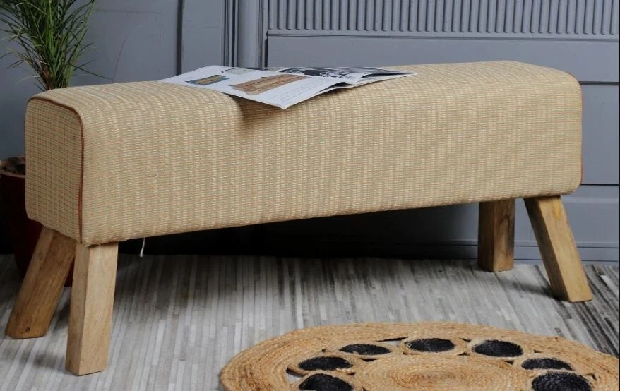 Long Raffia Pommel Horse Bench - Image 1 of 1