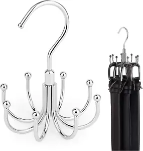 New Belt Hanger Rack Organizer Tie Holder Closet Scarf Hook Wooden 24 Storage !! - Picture 1 of 7