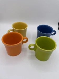 Set Of 4 Fiestaware RETIRED Mugs Homer Laughlin O-Ring Handle - Picture 1 of 3