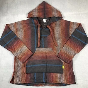 Artesanias Molina Sweater Adult S Red Aztec Southwestern Pullover Hoodie Mens - Picture 1 of 11