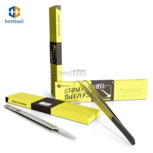 Pinzas electrónicas antiestáticas curvas punta recta precisión acero inoxidable - Imagen 1 de 12