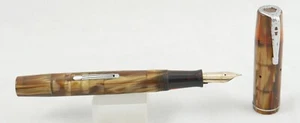 Waterman 301V Copper & Red Pearl Fountain Pen - 1930's - 14kt Fine Nib - CANADA - Picture 1 of 6