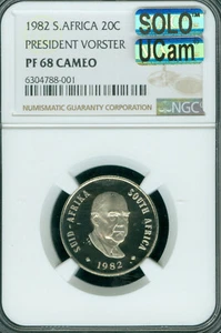 1982 SOUTH AFRICA 20 CENTS NGC PF68 MAC SOLO FINEST UCAM MAC SPOTLESS RARE *  - Picture 1 of 2