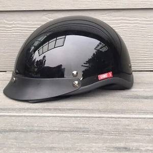 VCAN Sports V531 Motorcycle Half Helmet Size Small Gloss Black - Picture 1 of 17