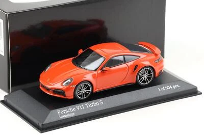 1:43 Minichamps Porsche 911 992 Turbo S cupé 2020 naranja lava Foto 1 de 3