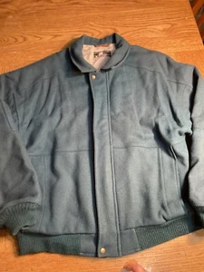 Vintage Logo By Pendleton Wool Jacket Teal  Full Zip Coat Men's XL - Picture 1 of 16