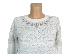 HOLLISTER Mujer M Mangas Largas Pullover Suéter Prenda para el torso Bling Acentuado Escote - Imagen 1 de 7