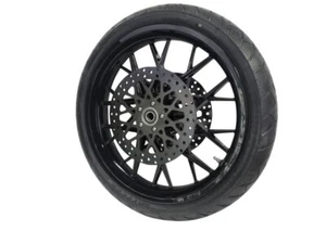 Harley Front Wheel - Blacked Out "Razor" 21x3.5 Rim, Rotors, and Tire (w/ ABS) - Picture 1 of 2