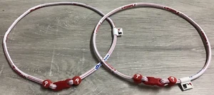 (LOT OF 2) Philadelphia Phillies Phiten Necklace Red/White 20”-NEW W/O PACKAGING - Picture 1 of 4