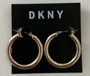 DKNY goldfarbene Ohrringe Creolen Zecke - Bild 1 von 3