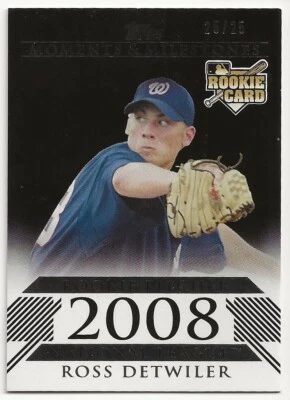 2008 Topps Moments & Milestones Ross Detwiler 25/25 #179 - Image 1 of 2