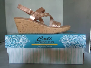 Sandalia de cuña Skechers Beverlee Cherished Aura para mujer nueva en caja nuevas tallas 119596/RSGD - Imagen 1 de 6