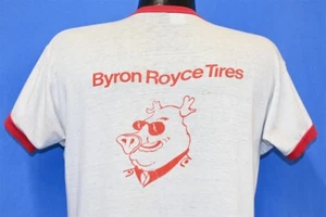 vtg 70s STATE FARM INSURANCE TIRES RINGER CHAMPION BLUE BAR DISTRESSED t-shirt L - Picture 1 of 5
