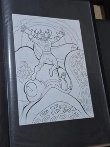 Ocean Master original interior comic art published coloring book page W/ Octopus - Picture 1 of 9