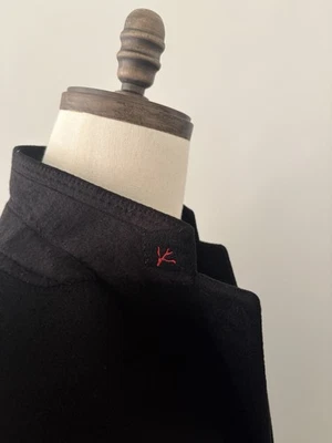 $6495 Isaia Men’s 100% Cashmere Long Black Overcoat Size 46R 2XL US Flawless - Image 1 of 4