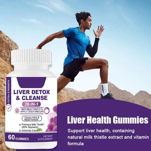 LIVER DETOX &CLEANSE Capsules w/ MILK THISTLE& APPLE CIDERVINEGAR 60pcs - Picture 1 of 9
