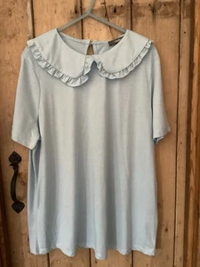 Brand New Ladies T Shirt with Collar by Studio Size 16/18 in Powder Blue - Picture 1 of 2