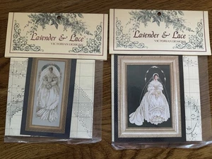 Lavender & Lace "I THEE WED" & "WHITE LACE" Counted Cross Stitch Patterns NEW - Picture 1 of 5