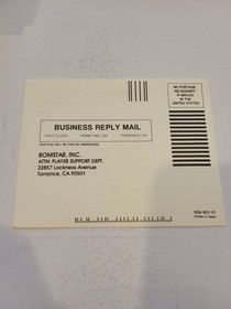 Cowboy Kid Nintendo NES Romstar Registration Card Insert ROM-NES-US 