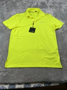 Ralph Lauren RLX Golf Polo Men M Airflow All Over Print Performance NWT Yellow - Picture 1 of 3