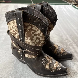 Rockin Country Collection Mujer’s 8M Cuero Marrón Botas Vaqueras RC5005 Western - Imagen 1 de 9