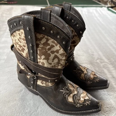 Rockin Country Collection Mujer’s 8M Cuero Marrón Botas Vaqueras RC5005 Western Foto 1 de 4