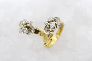 Wunderschöner Ohrschmuck Ohrringe aus 585 / 14k Gelbgold mit Brillanten - Picture 1 of 4