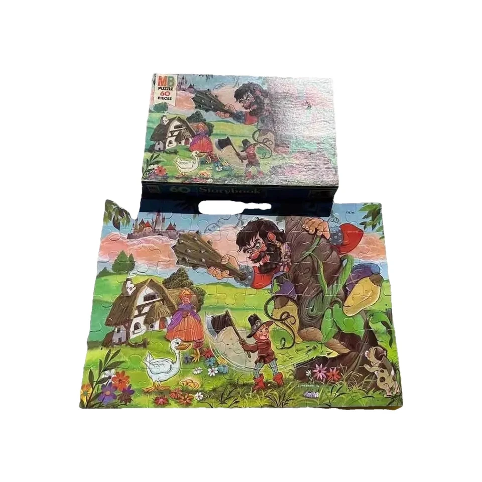 Rompecabezas de libro de cuentos Milton Bradley 1978 vintage Jack and the Beanstalk 60 piezas Foto 1 de 1