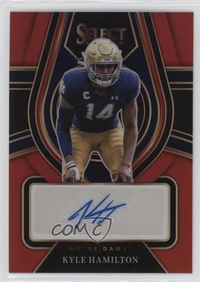 2022 Panini Select Draft Picks Rookie Signatures Red Prizm Kyle Hamilton Auto RC - Image 1 of 2