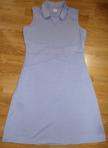 ALULR Active Light Blue Striped Ladies Sleeveless Dress - Size M - Picture 1 of 6