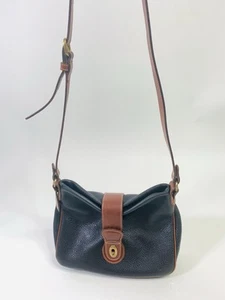 Bandolera de viaje Coach Sheridan vintage de cuero marrón negro para mujer - Imagen 1 de 10