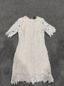 LN Forever 21 Kleid mit Blumenspitze creme Größe M, Häkelblumen - Bild 1 von 5