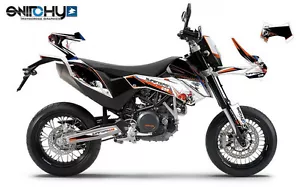 KIT ADESIVI GRAFICHE skullz per moto SMC 690 2008 2009 2010 2011 DECALS DEKOR - Picture 1 of 1