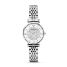 Emporio Armani 32mm Silver Stainless Steel Case with Silver Stainless Steel Band Women's Wristwatch