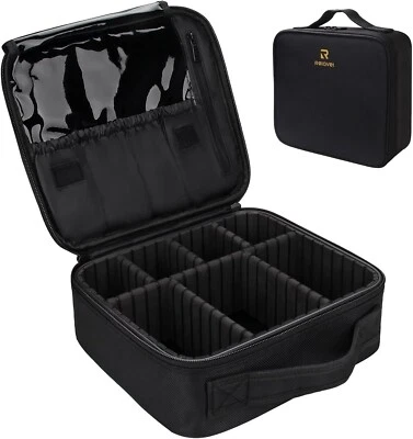 Maletín Para Maquillaje Caja Cosméticos Bolsa De Viaje Organizador Negro NUEVO EE. UU. Foto 1 de 4