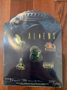 Vintage Dark Horse Aliens Pin Set Signed By John Bolton 1990 Sealed #227 of 1500 - Picture 1 of 8