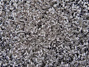 1000 x 1.5mm x 1.5mm Silver Plated Tube Crimp Beads Findings Craft i242 - Picture 1 of 1