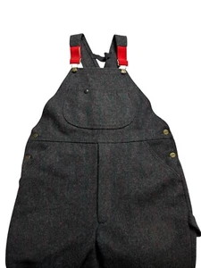 Vintage LL Bean Men's Charcoal Gray 85% Wool Blend Hunting Bib Overall Medium - Picture 1 of 7